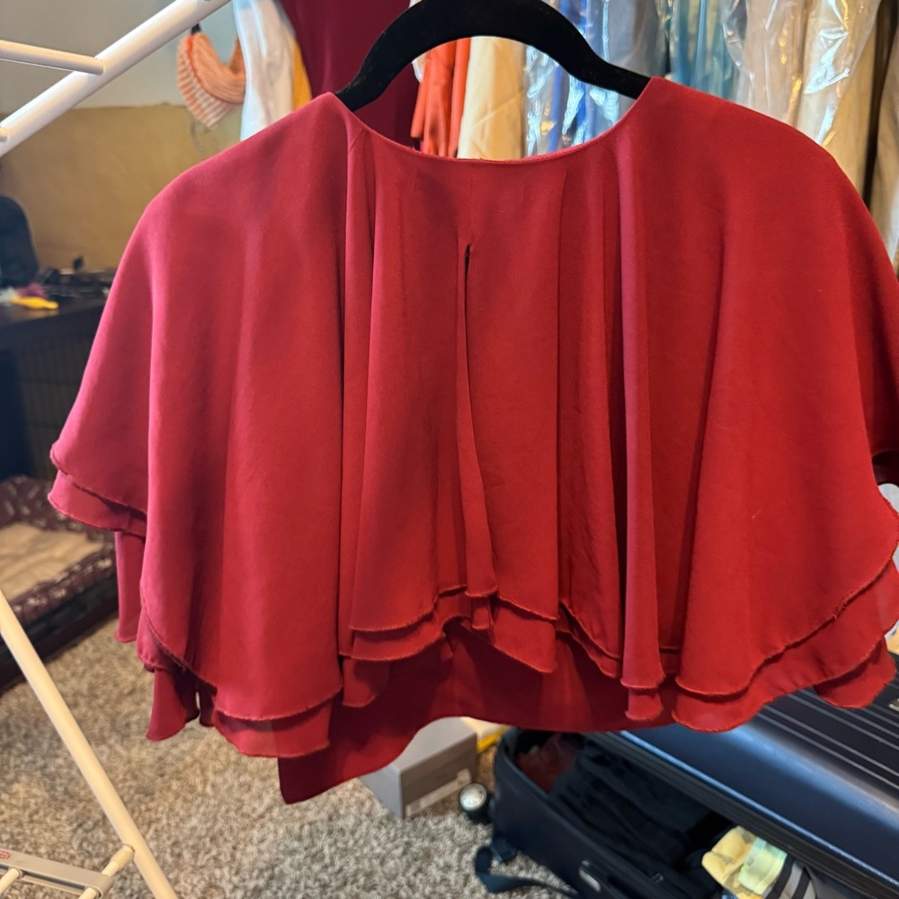 Nasty Gal Deep Red Ruffled Blouse - Picture 5 of 5